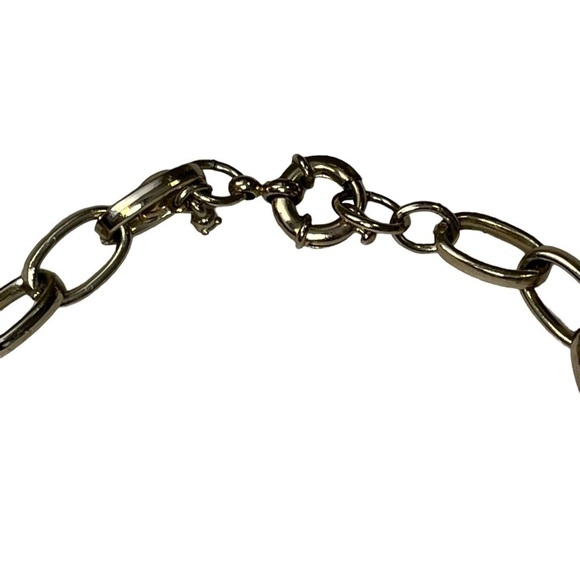 J Crew Statement Bib Necklace Orange Coral Gold Tone Rhinestone Stone - Picture 5 of 8